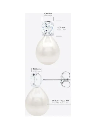 Boucles d'Oreilles Solitaire Oxyde de Zirconium 4,5 mm — Argent 925 Millièmes Rhodié 4