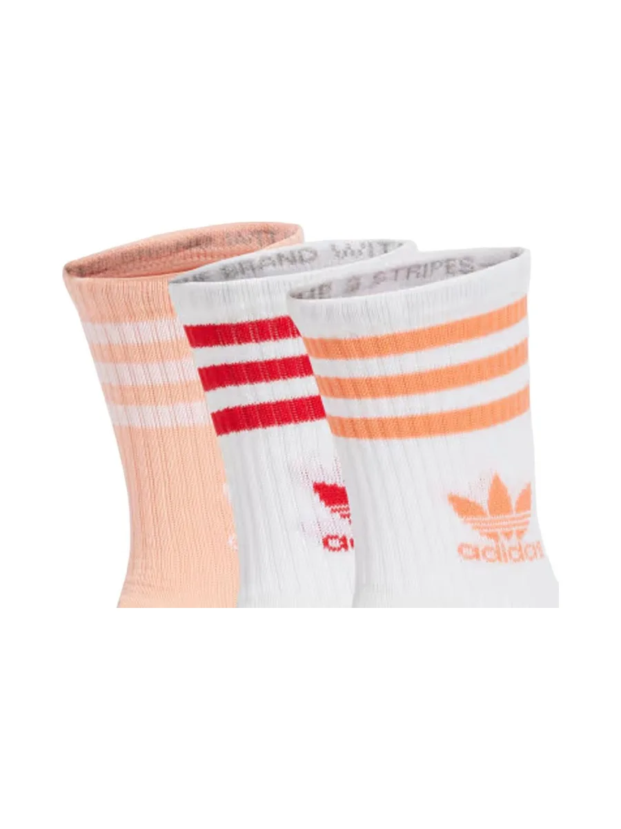 X3 Paires de Chaussettes Rose/Blanc Mixte Adidas Crew Sock 3