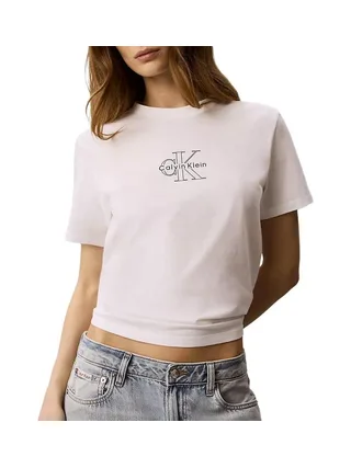 T-Shirt Blanc/Noir Femme Calvin Klein Jeans Classic 1