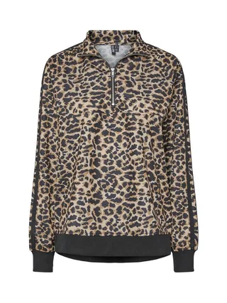 Sweat Léopard Marron/Noir Femme Pieces Grace 1