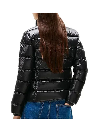 Doudoune Noir Brillant Femme Tommy Jeans slim zip Print 2