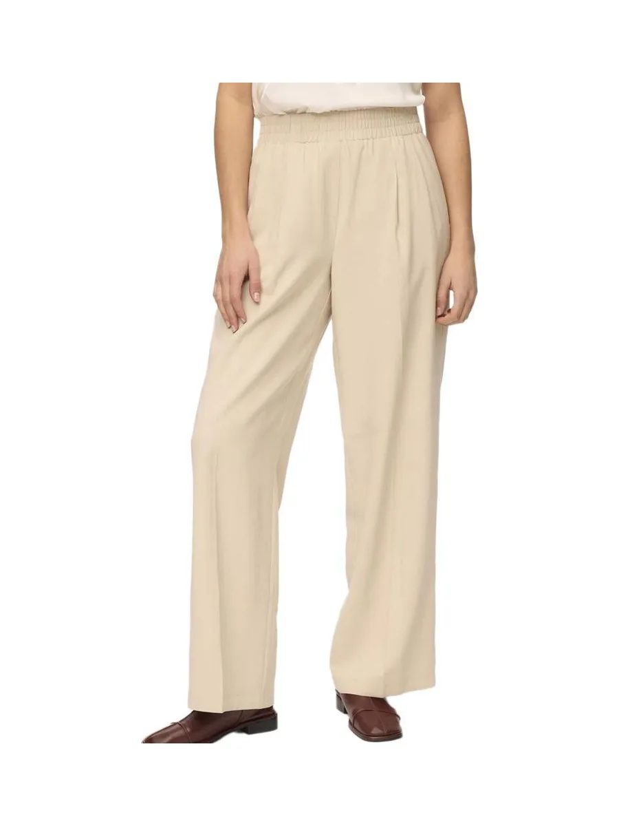 Pantalon fluide Beige Femme Vero Moda Carmen Wide 2
