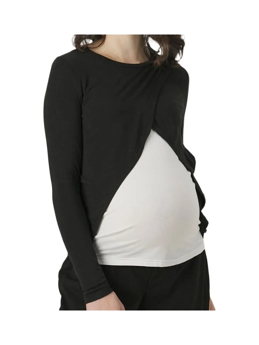 T-Shirt Noir/Blanc Femme Vero Moda Maternity Lalou 2