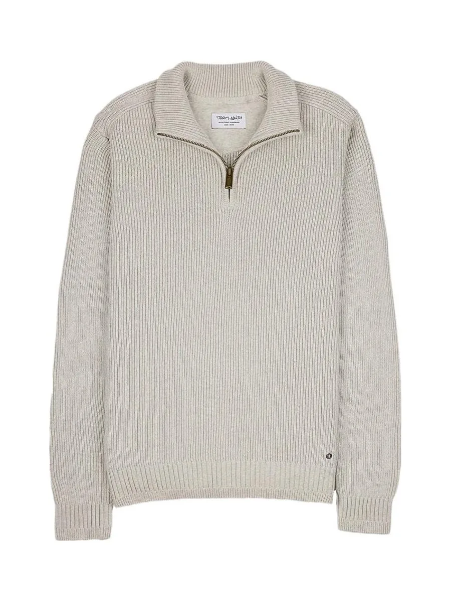 Pull 1/2 Zip Beige Homme Teddy Smith Pharcour 2