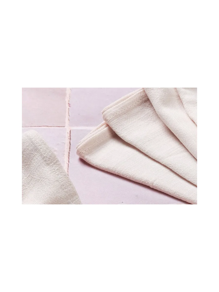 Serviette de table - 6 pièces - Lin et coton blanc crème 84