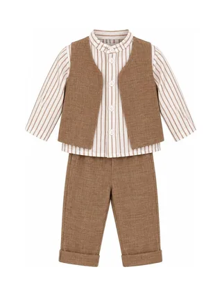 Ensemble Blanc/Marron Garçon P'tit Mome Lucas 1