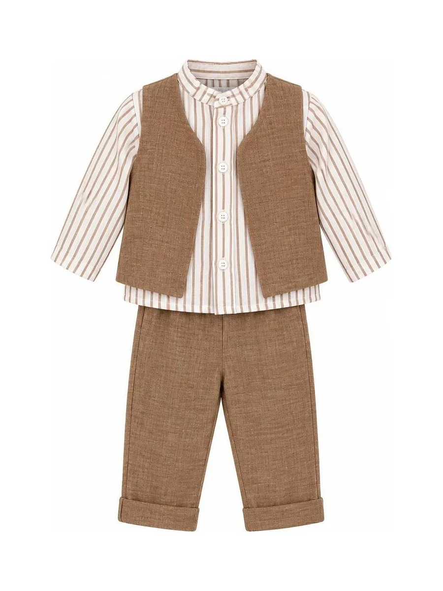 Ensemble Blanc/Marron Garçon P'tit Mome Lucas 2