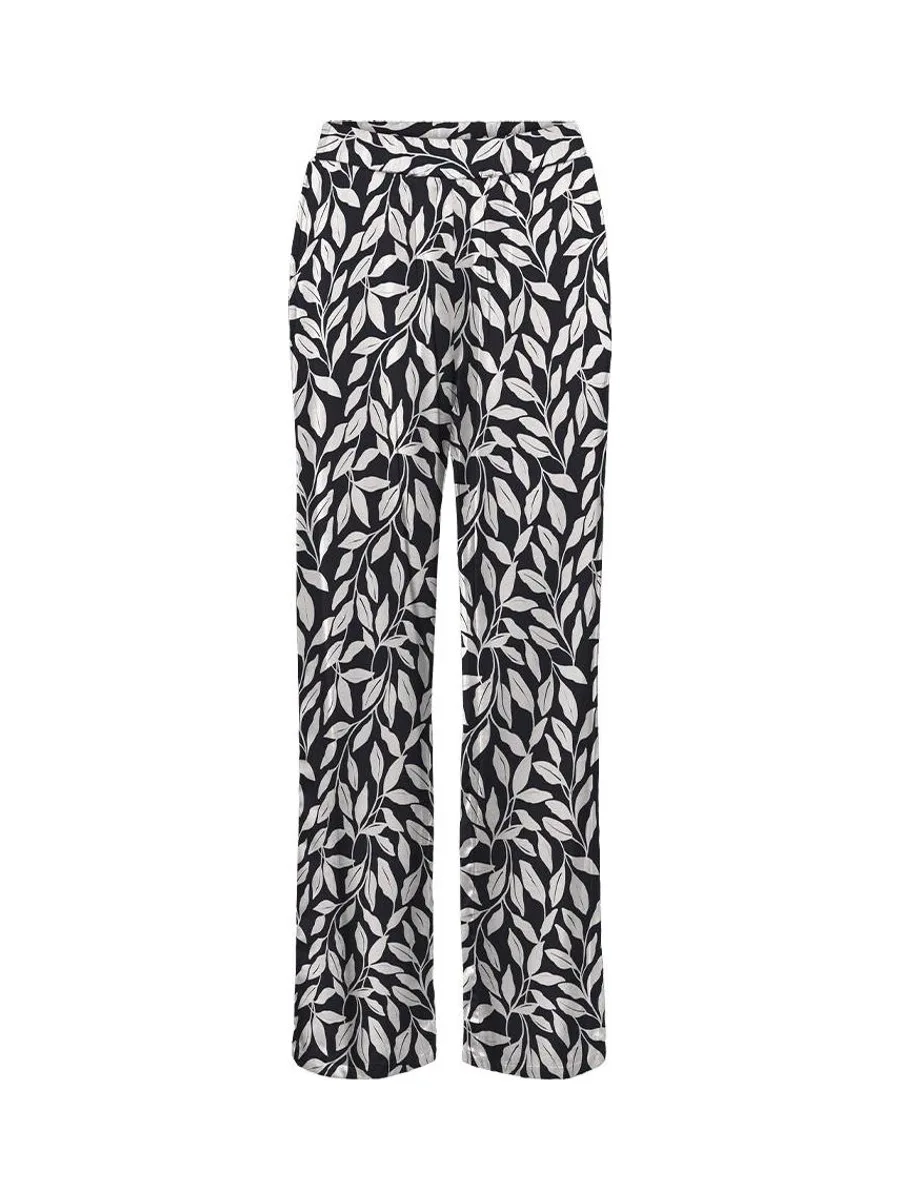 Pantalon fluide Beige/Noir Femme Vero Moda Trousers 1