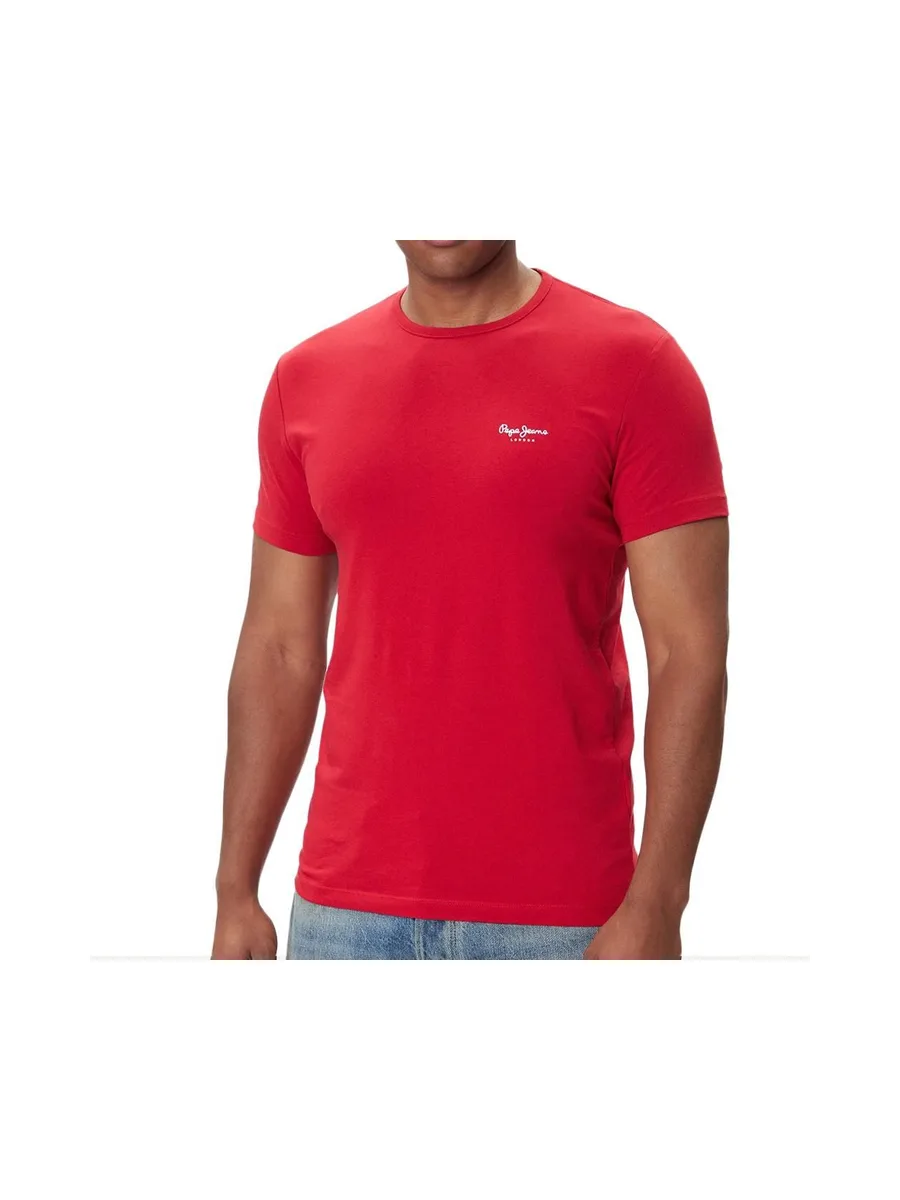 T-Shirt Rouge Homme Pepe jeans Original Basic 3n 1