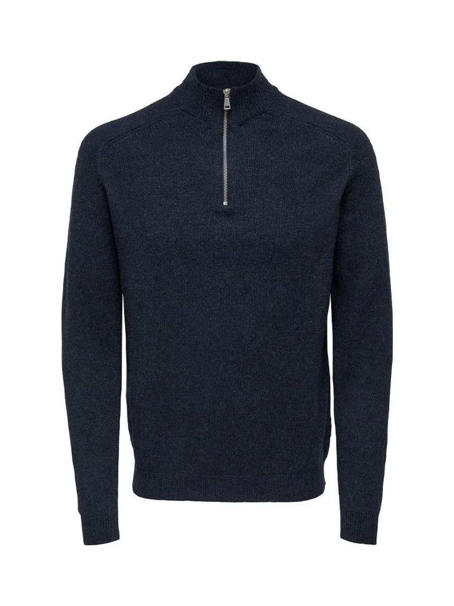 Pull 1/4 Zip Marine Homme Only & Sons Reg 7 2