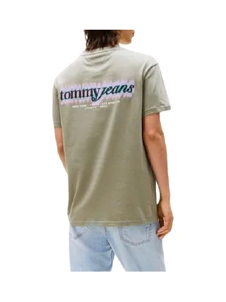 T-shirt Vert Homme Tommy Hilfiger Tjm Reg Blur Script 2