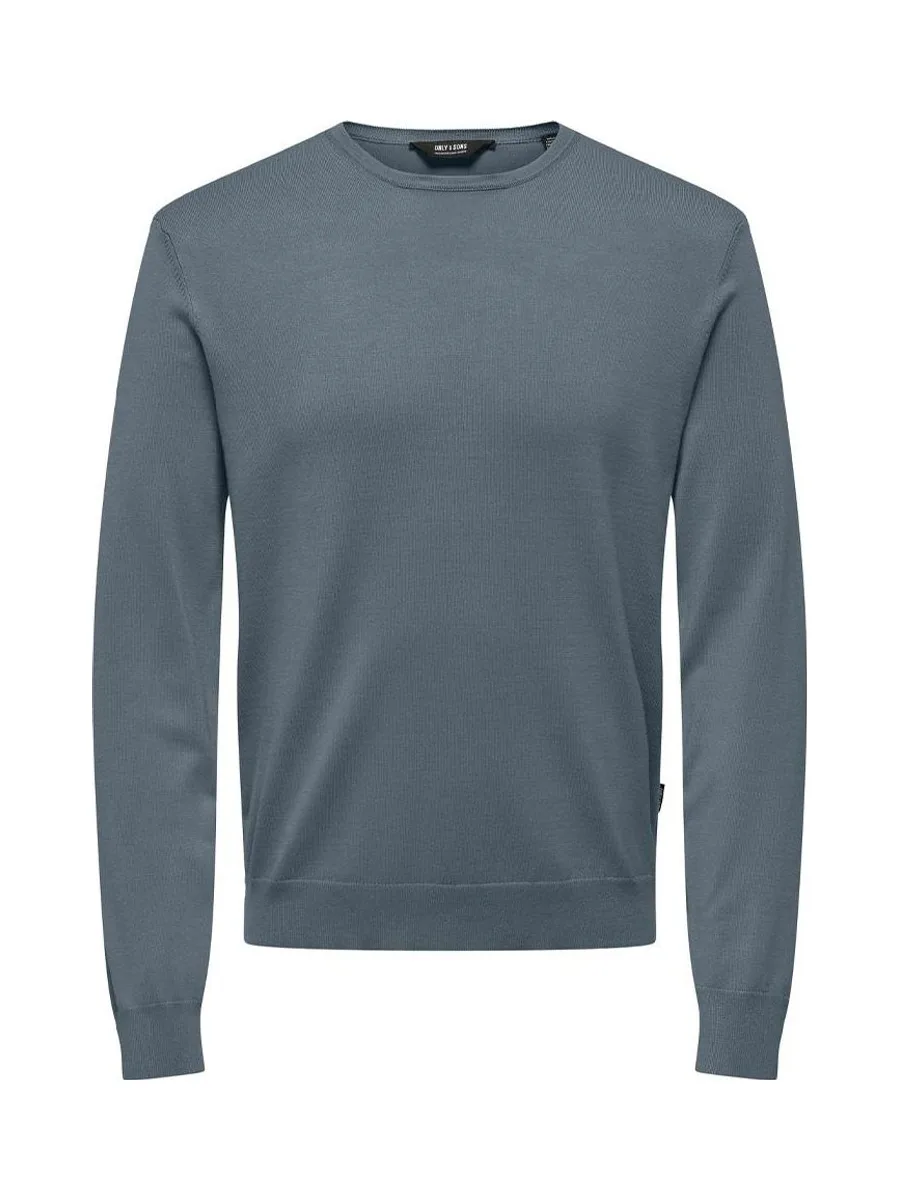 Pull Bleu Gris Homme Only & Sons Life Crew Knit 2