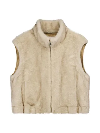 Gilet sans manches effet fourrure Beige femme Teddy Smith lou 1