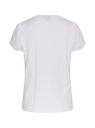 T-shirt Blanc/Rose Femme Pieces Merima 2