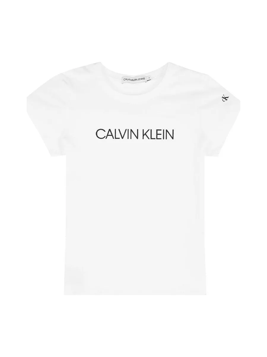 T-shirt Blanc Garçon Calvin Klein Jeans IG0IG00380 1