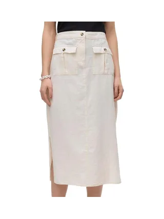 Jupe Ecru Femme Vero Moda Luna Pocket 1