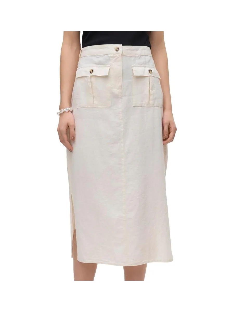 Jupe Ecru Femme Vero Moda Luna Pocket 2