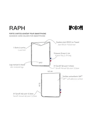 RAPH - Porte-cartes adhésif pour smartphone en liège - Naturel 19