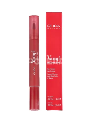 Pupa Vamp! Marker Duo 4ml - Lip marker 1,4ml / Lip gloss 2,6ml 1