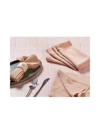 Serviette de table - 6 pièces - Lin et coton blanc crème 50
