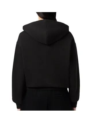 Sweat à Capuche Noir Femme Lacoste polaire surdimensionné 2