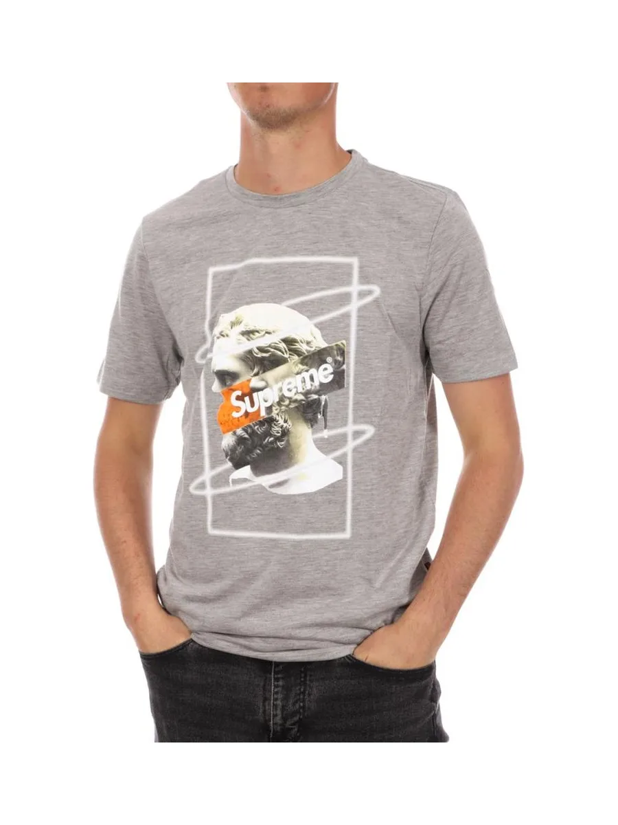 T-shirt Gris Homme Supreme Grip Greece 2