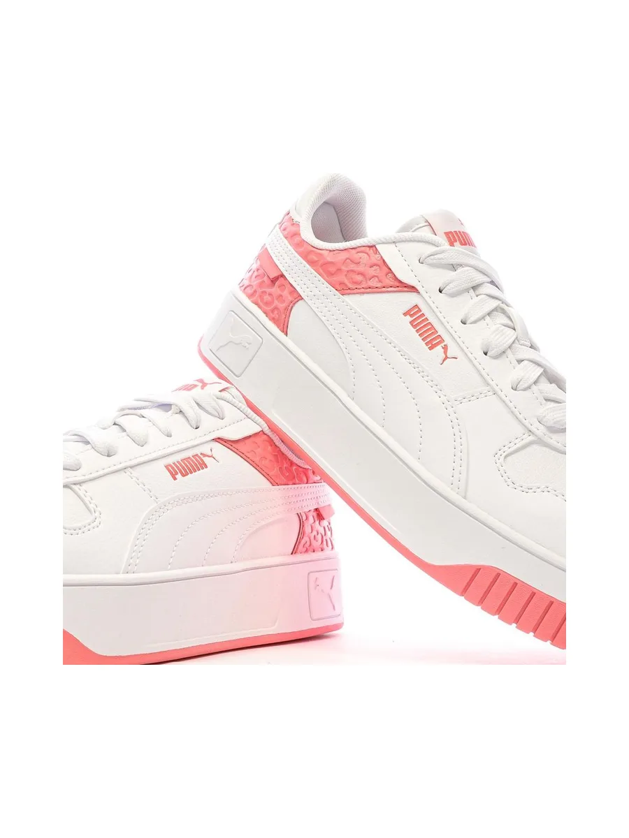 Baskets Blanches/Roses Fille Puma Carina Street Wild 8