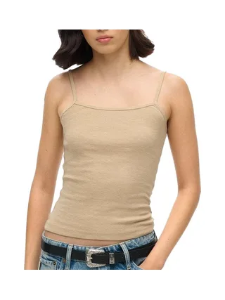 Débardeur Marron Clair Femme Superdry Fine 1
