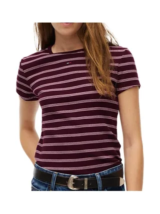 T-shirt Bordeaux/Rose Femme Tommy Hilfiger Slim 1