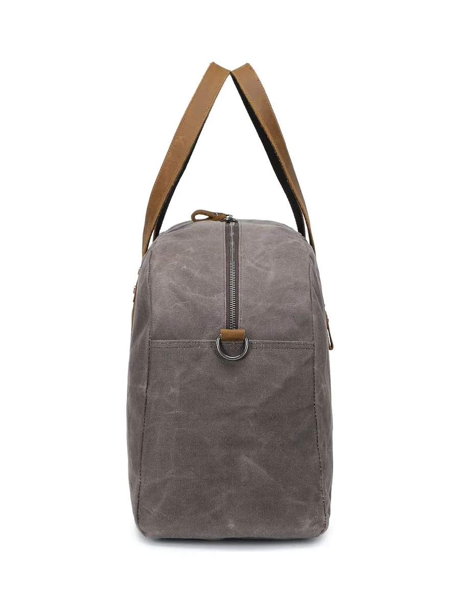 BOB - Sac de voyage en cuir véritable et toile enduite - Bleu 19