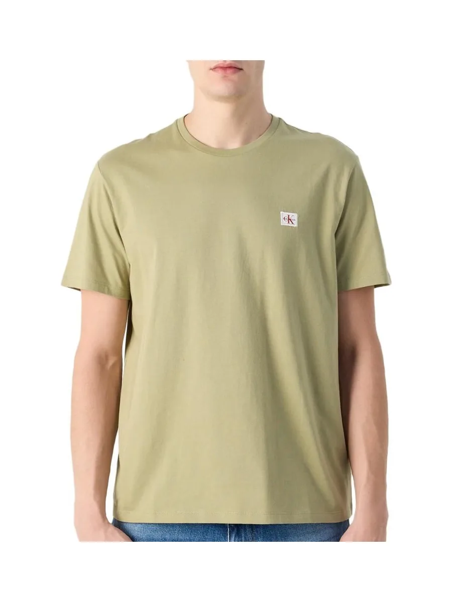 T-Shirt Vert Homme Calvin Klein Jeans Badge 30s 1