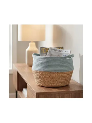 Panier Turquoise/Paille Atmosphera Céladon 2