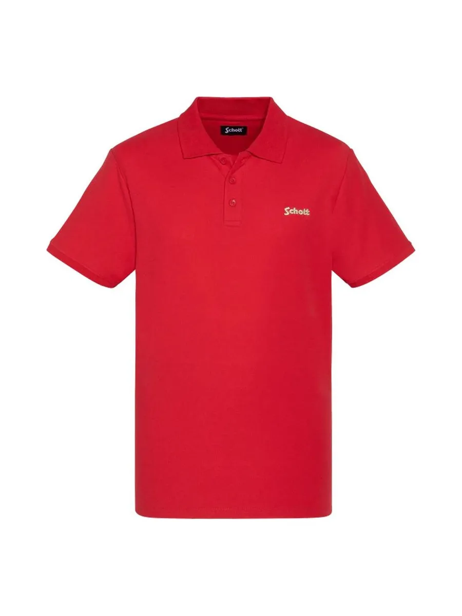 Polo Rouge Homme Schott PS0022 2