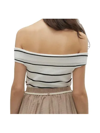 Top Blanc Femme Vero Moda Willow Off 2