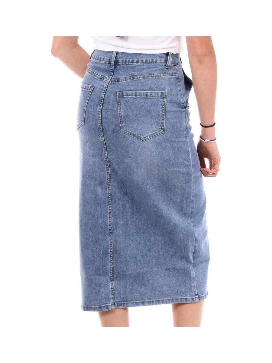 Jupe en Jean Bleu Femme Monday Premium MEB 3
