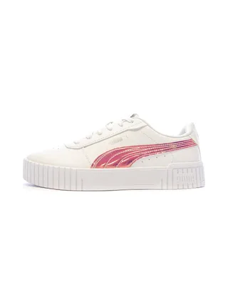 Baskets Blanches/Rose Brillant Fille Puma Carina 2.0 1