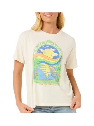 T-Shirt Écru Femme Rip Curl Sun & Sea Relaxed 1