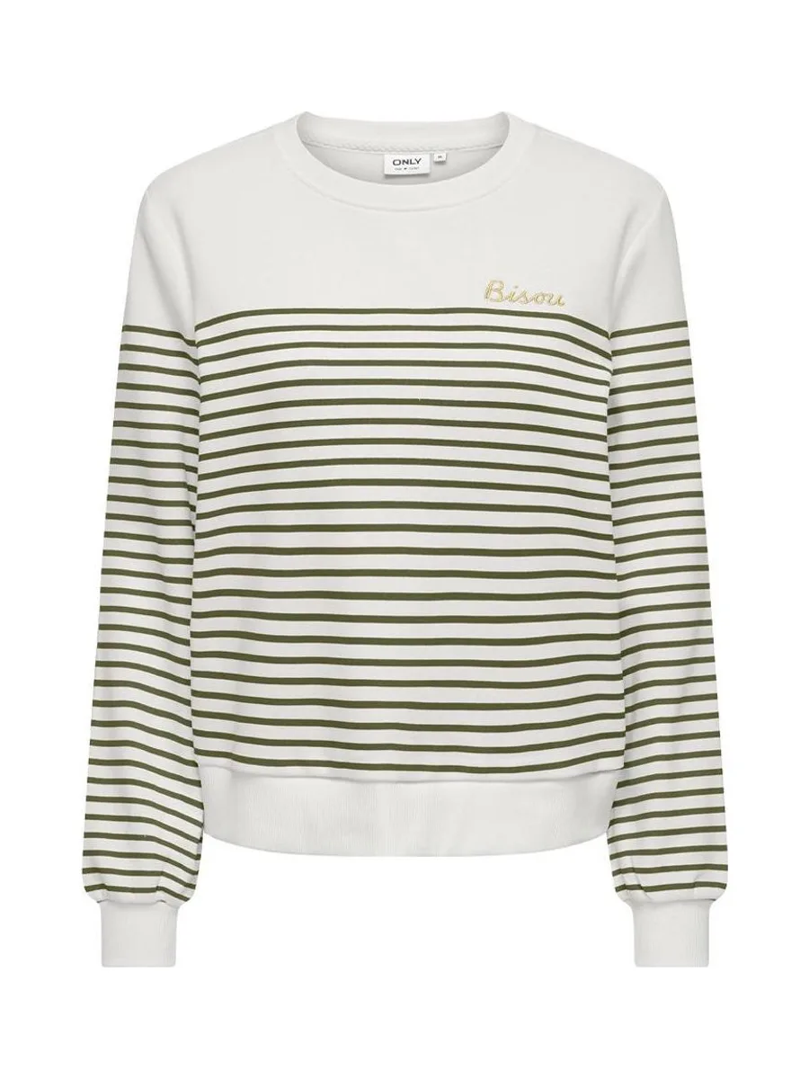 Sweat Blanc/Vert Femme Only Bine 2