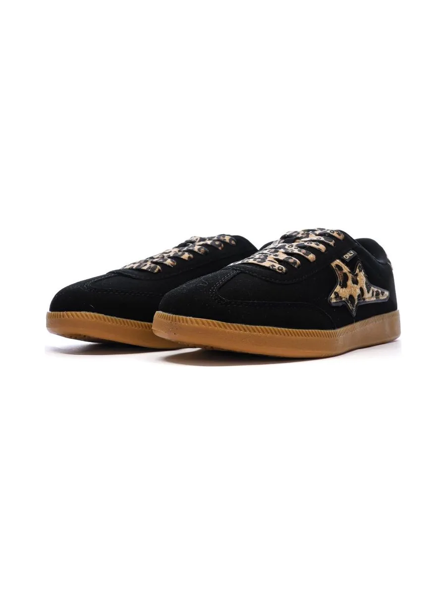 Baskets Noires/Léopard Femme Only Star 7
