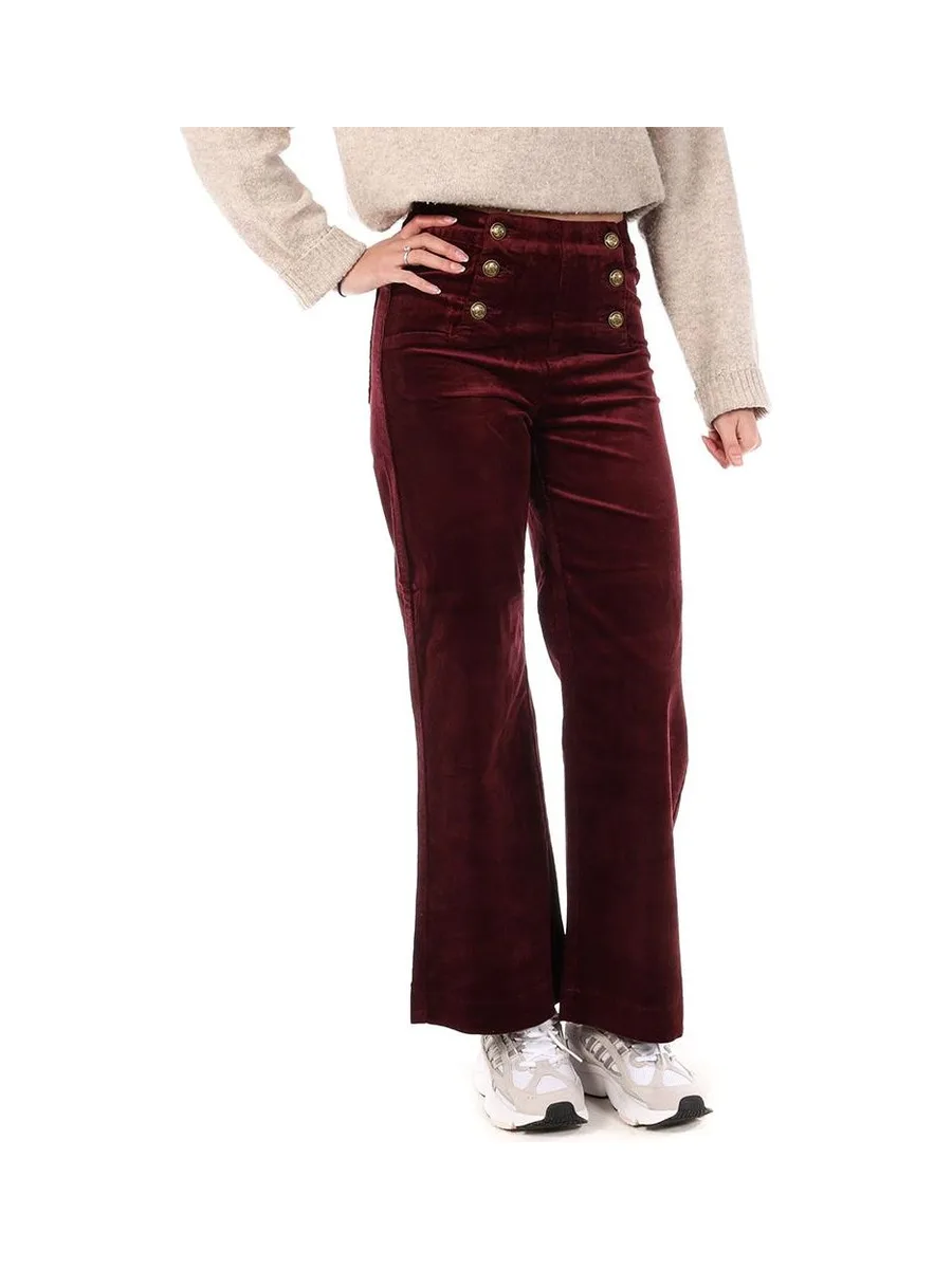 Pantalon en Velours Bordeaux Femme Oraije Victorine 2