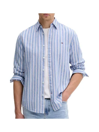 Chemise Bleu/Blanc Homme Tommy Hilfiger Tjm Reg Linen 1