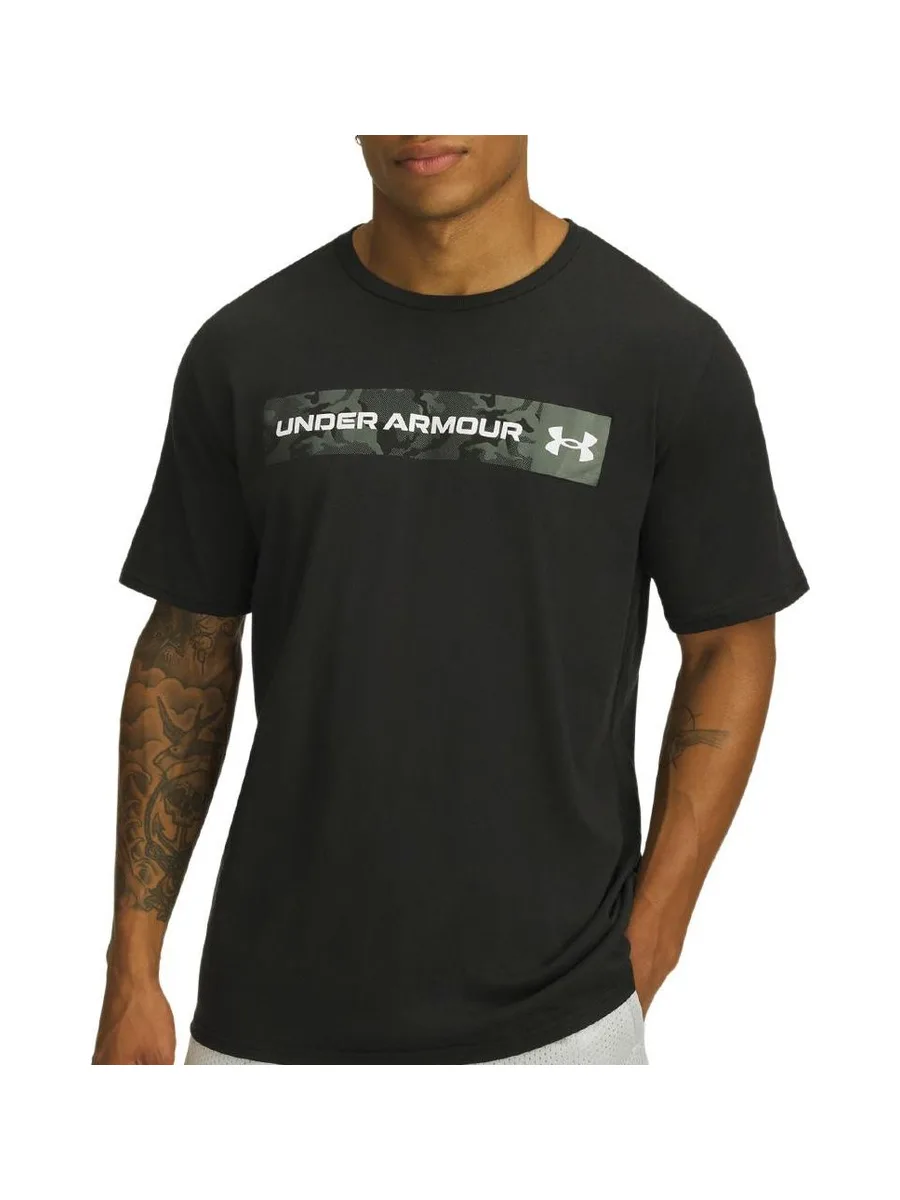 T-shirt Noir Homme Under Armour Camo Chest Stripe 2