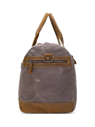 VLAD - Sac de voyage en cuir véritable et toile enduite - Bleu 19