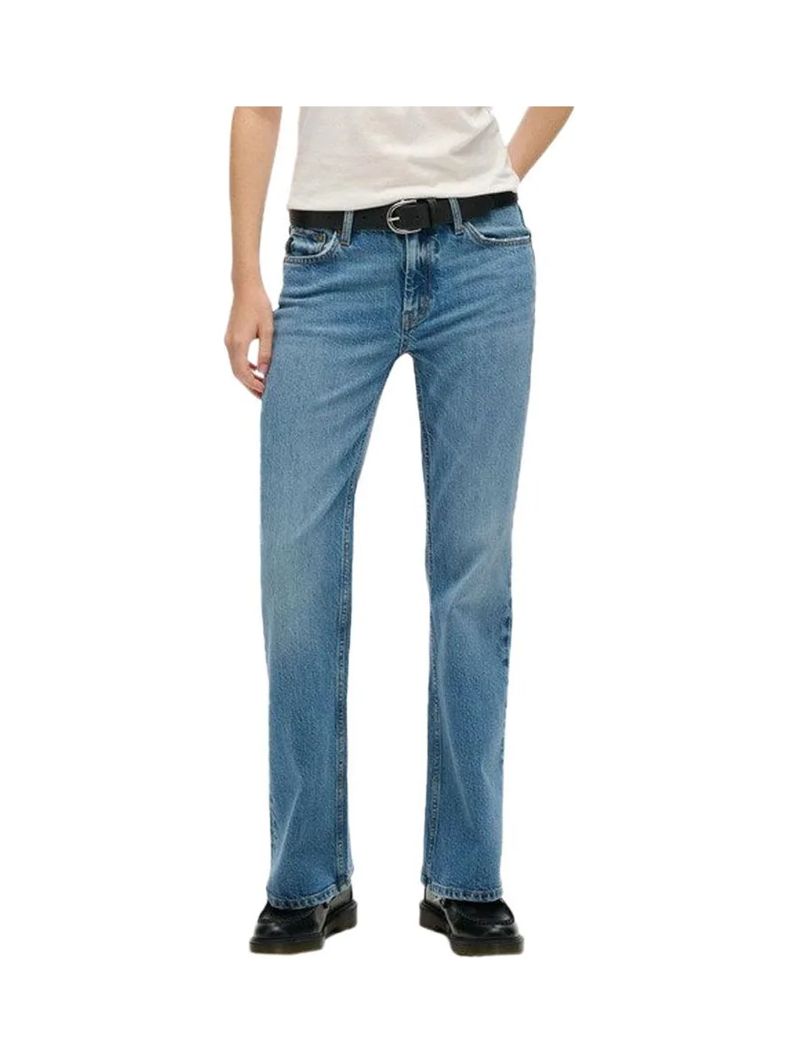 Jean Droit Bleu Femme Superdry Vintage Rise Slim Flare 2