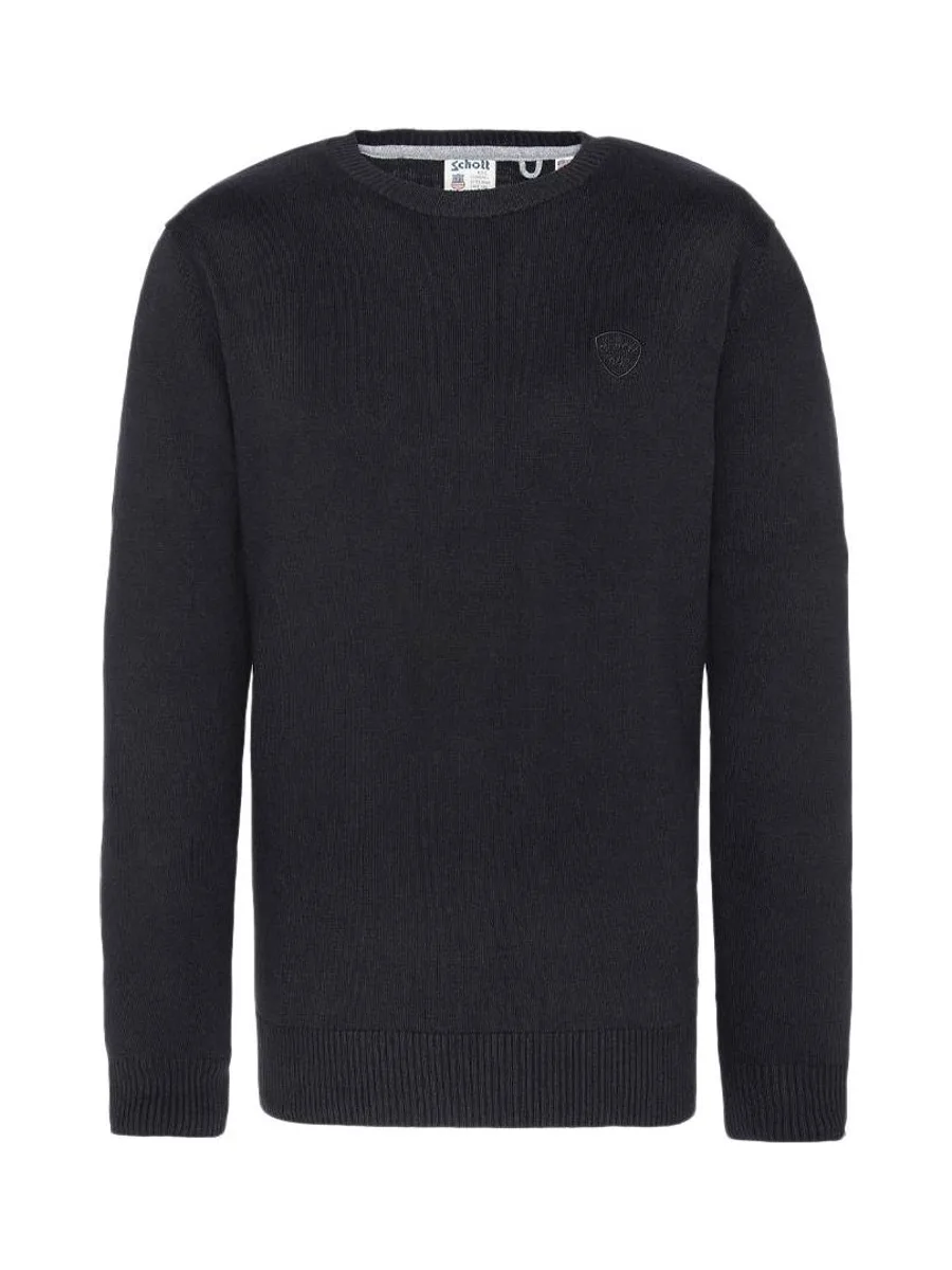 Pull Noir Homme Schott PLB100 2