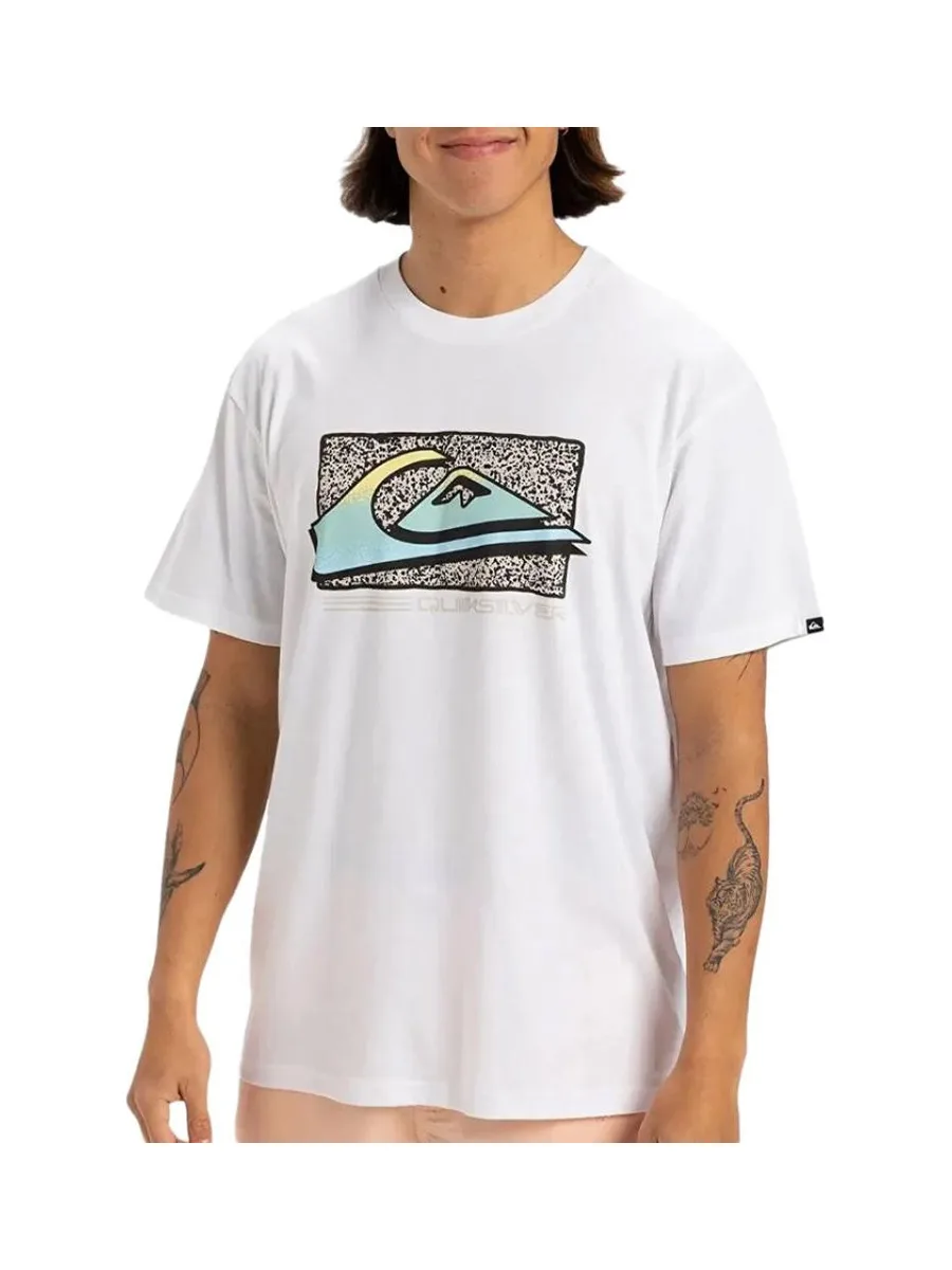 T-shirt Blanc Homme Quiksilver Retro Fade Yem 2