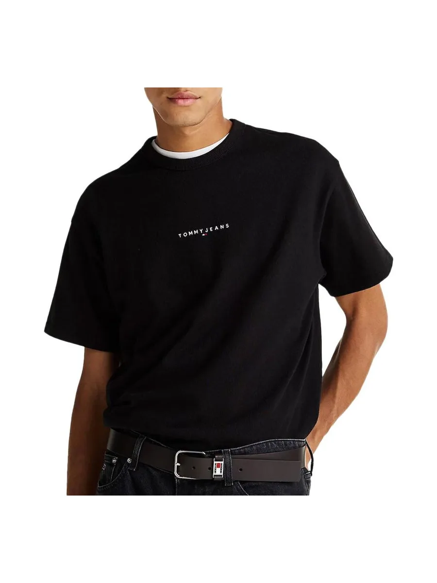 T-Shirt Noir Homme Tommy Hilfiger Linear0 1