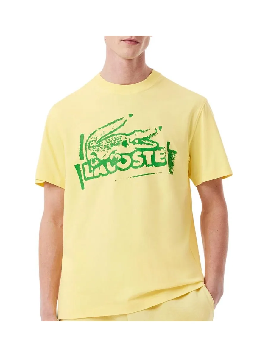 T-shirt Jaune Homme Lacoste TH0284 2
