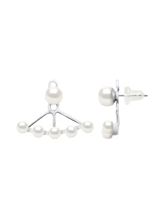 Boucles d'Oreilles Véritables Perles d'Eau Douce Rondes 6 mm — Argent 925 Millièmes Rhodié 1