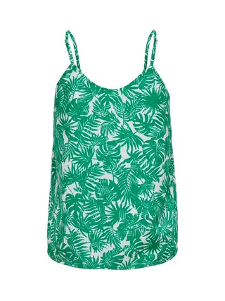 Débardeur Blanc/Vert Femme Only Button Singlet 1